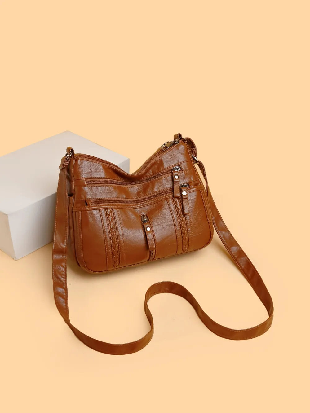 Vegan Leather Adjustable Strap Shoulder Bag | Lily Bloom