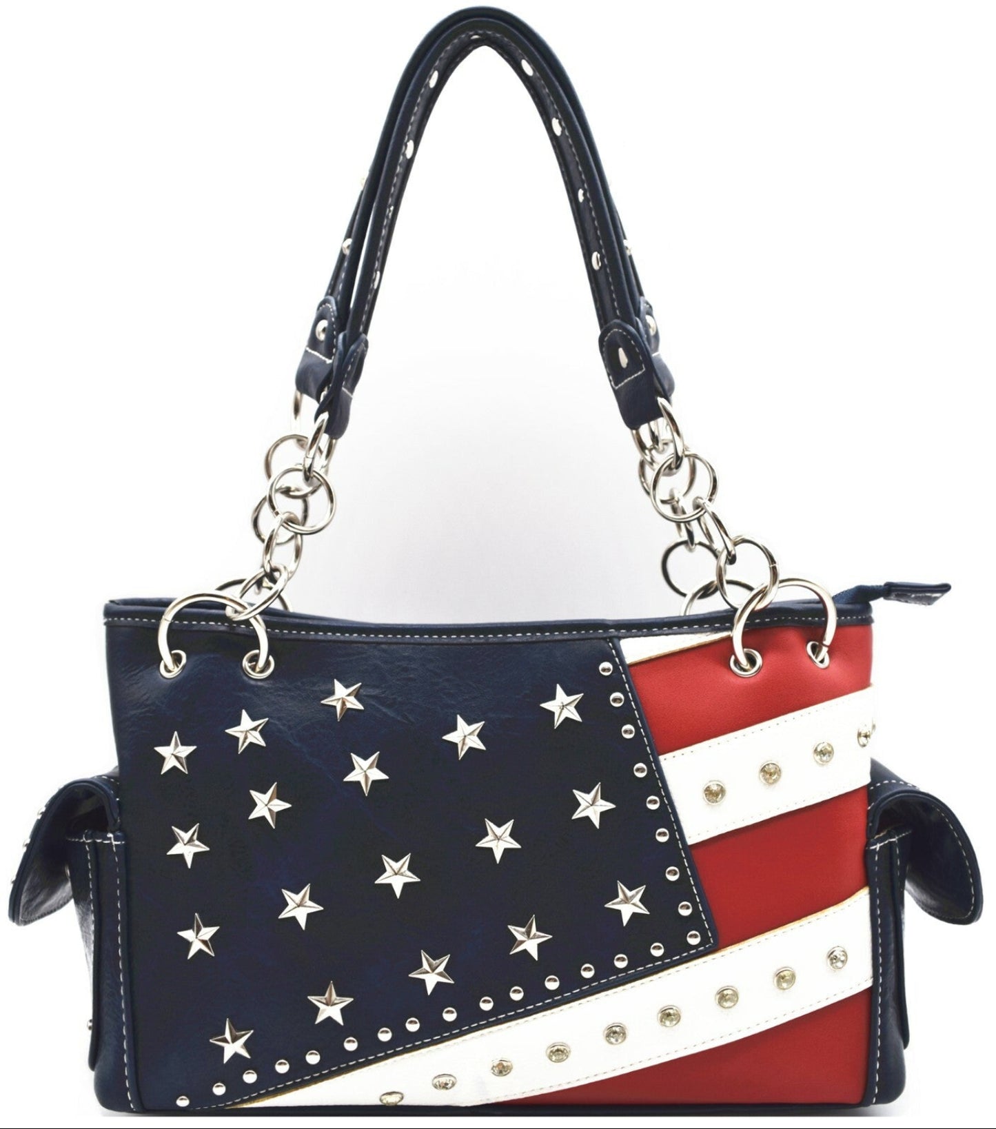 American Flag Stars and Stripes Purse Handbag with Wallet