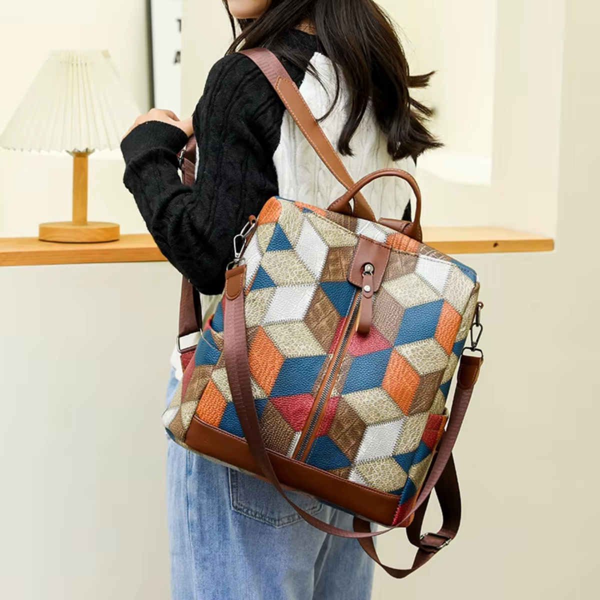 Anti-theft Waterproof Vegan Leather Backpack | Lily Bloom