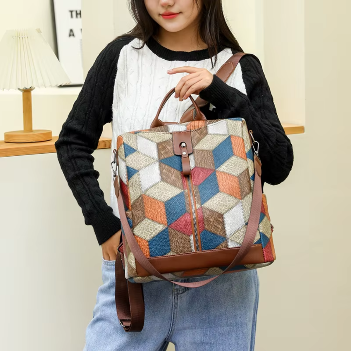Anti-theft Waterproof Vegan Leather Backpack | Lily Bloom