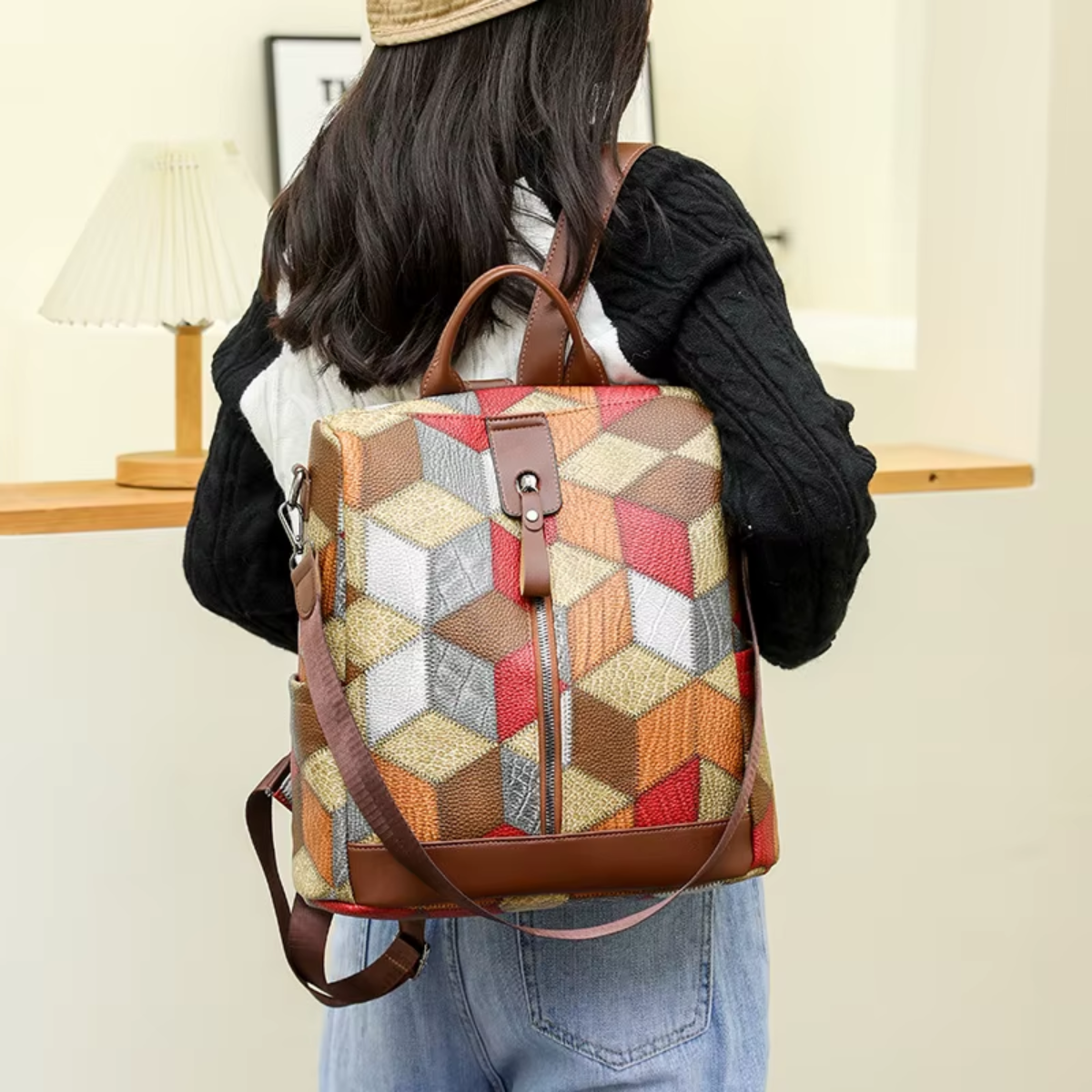 Anti-theft Waterproof Vegan Leather Backpack | Lily Bloom