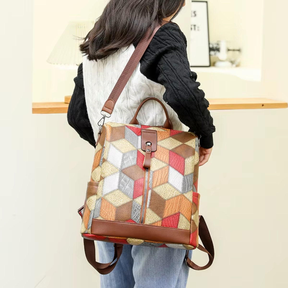 Anti-theft Waterproof Vegan Leather Backpack | Lily Bloom