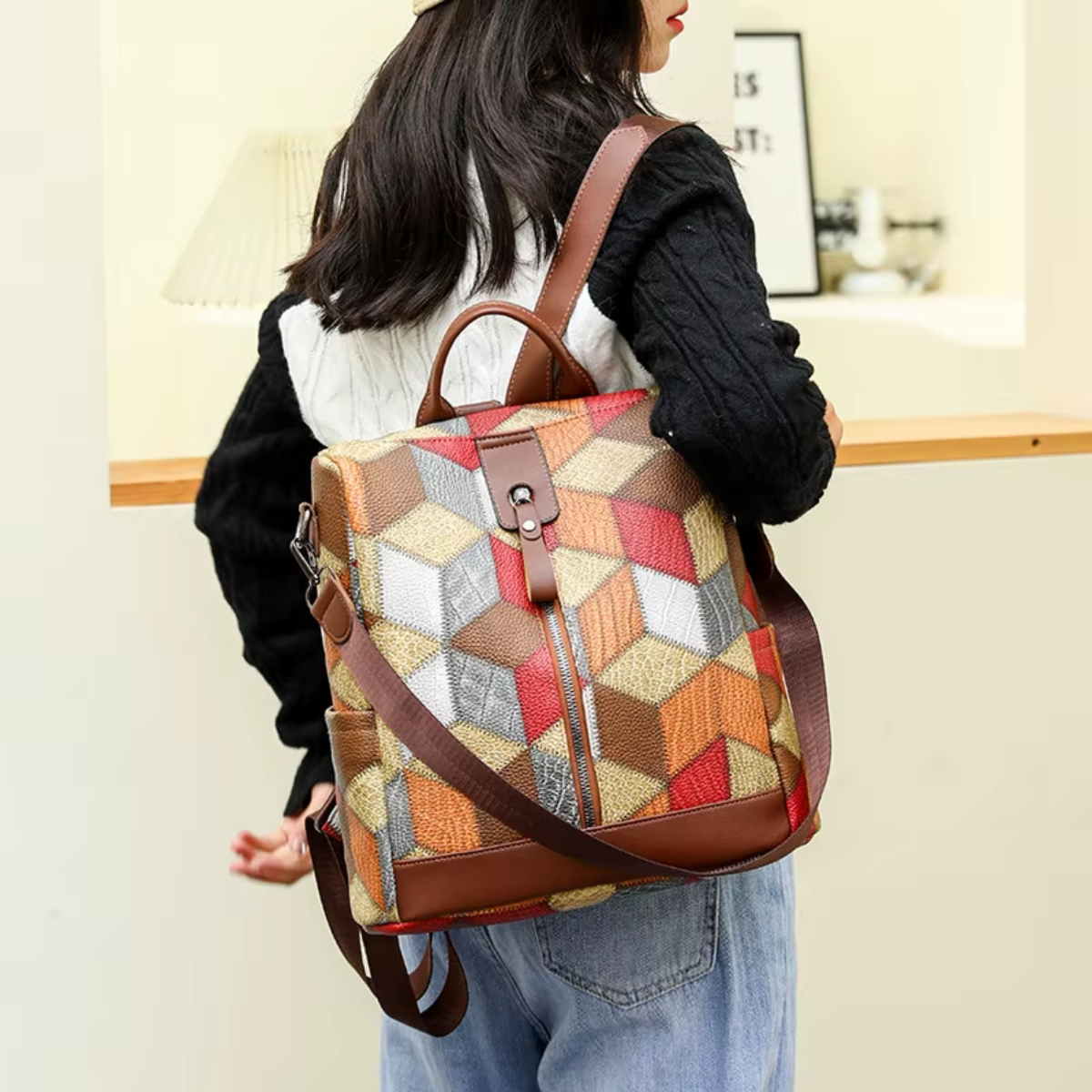 Anti-theft Waterproof Vegan Leather Backpack | Lily Bloom