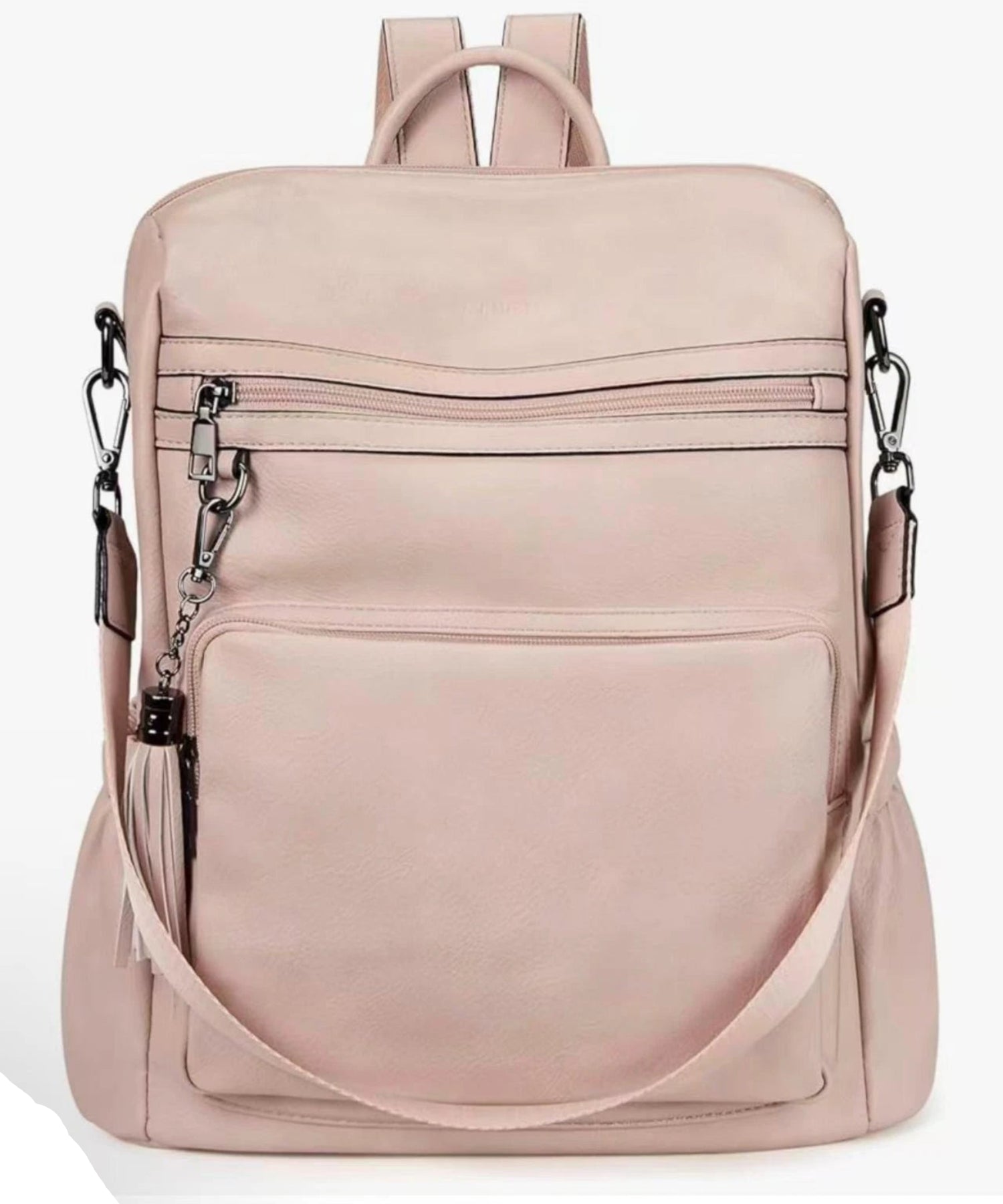Backpack Purse Leather Designer Travel Large Shoulder Bag with Tassel - Lily Bloom