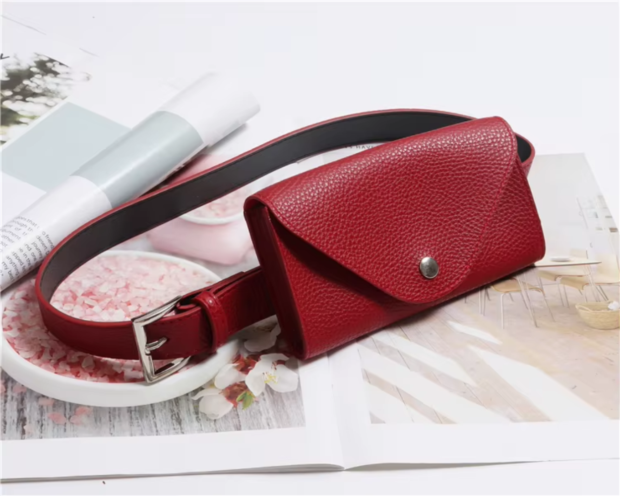 Vegan Leather Belt Phone Pouch Messenger Bag | Lily Bloom