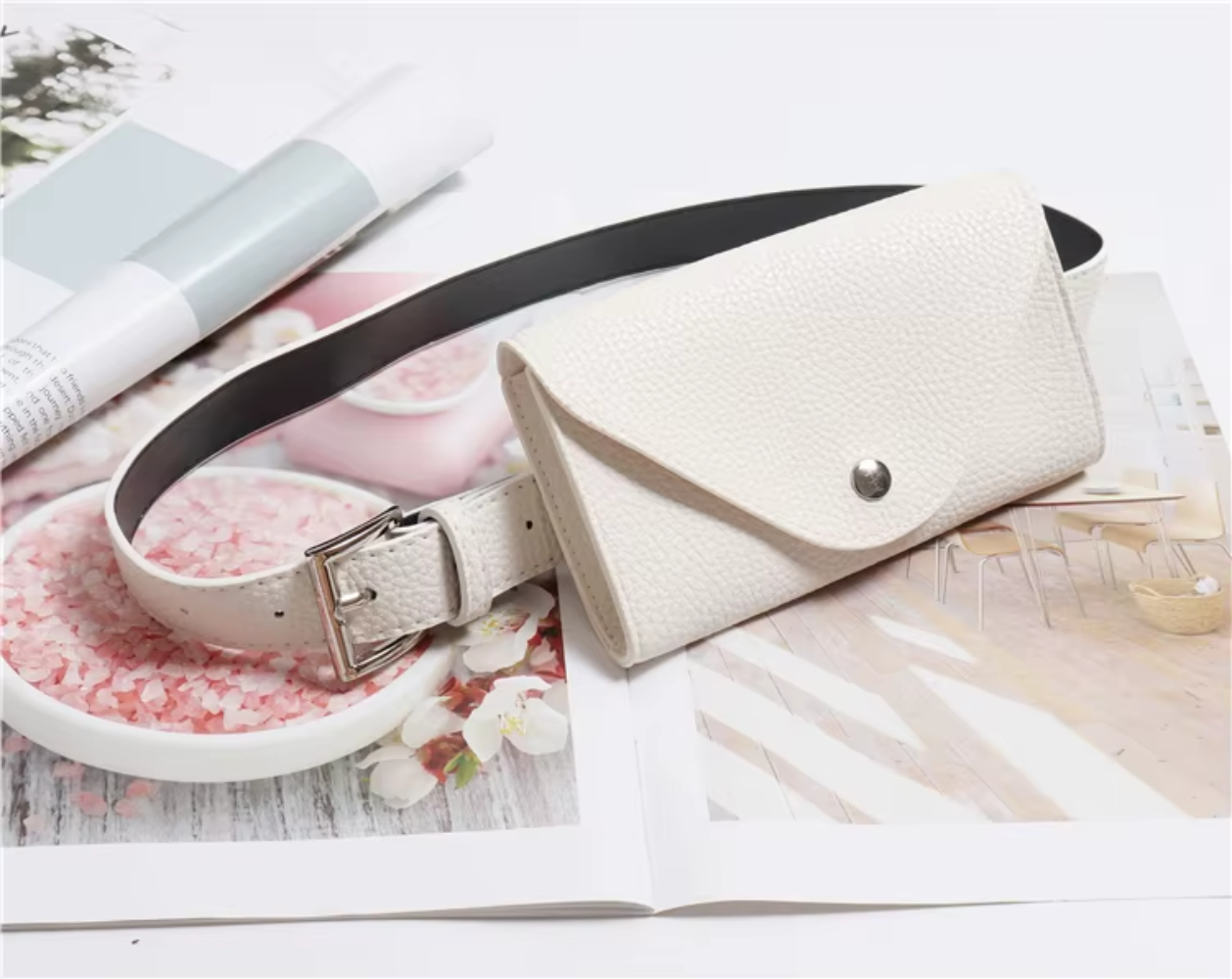 Vegan Leather Belt Phone Pouch Messenger Bag | Lily Bloom