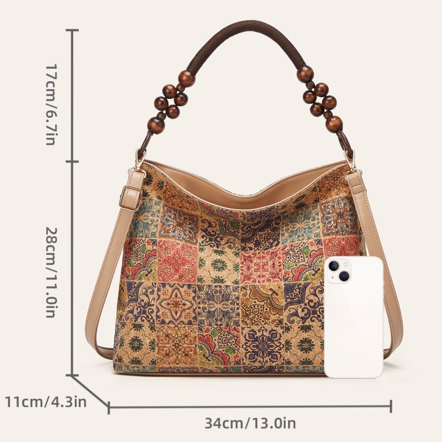 Bohemian Geometric Pattern Hobo Handbag
