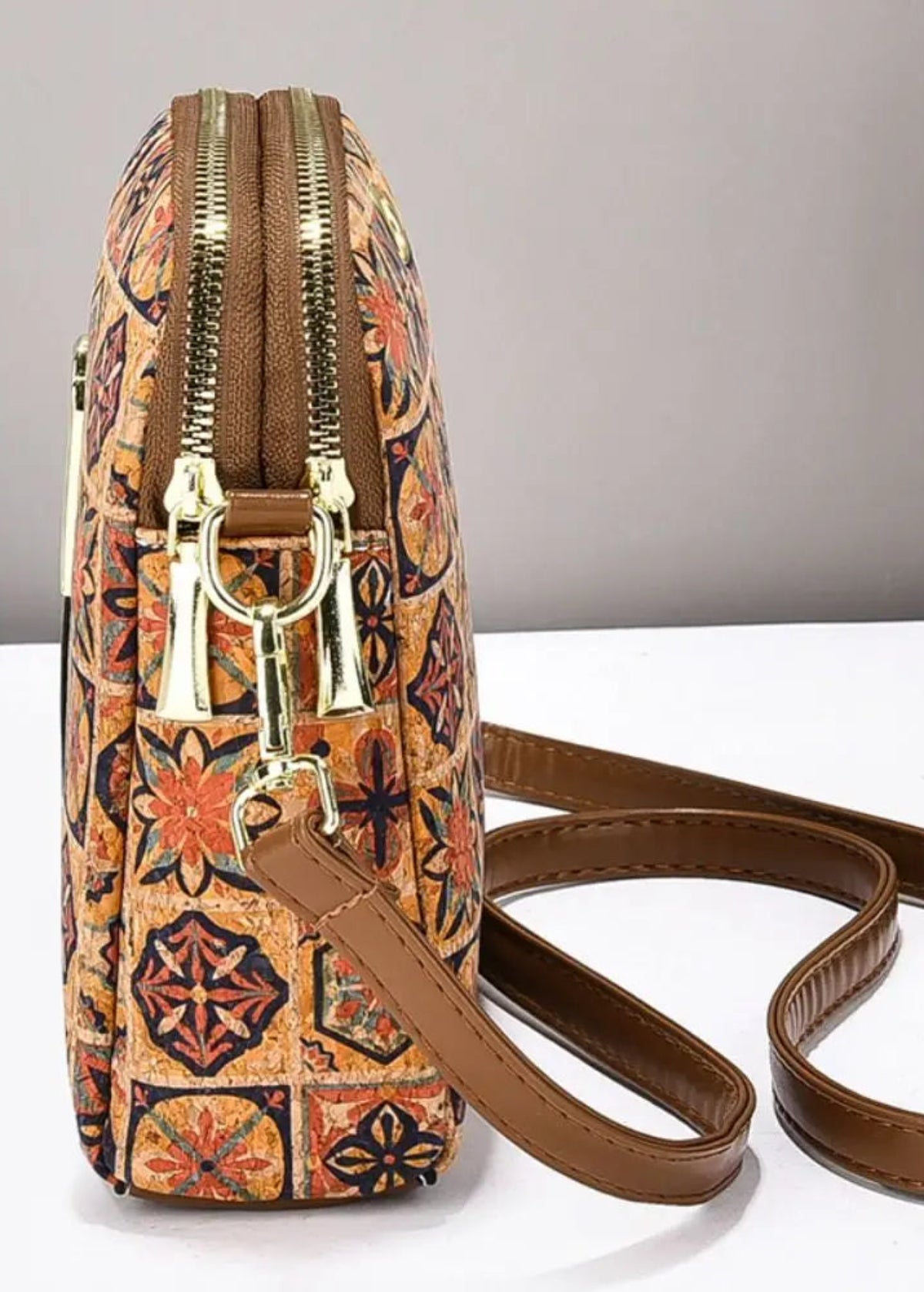 Boho Floral Vegan Leather Phone Crossbody Bag