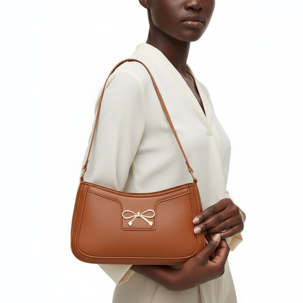 Bow Leather Shoulder Bag