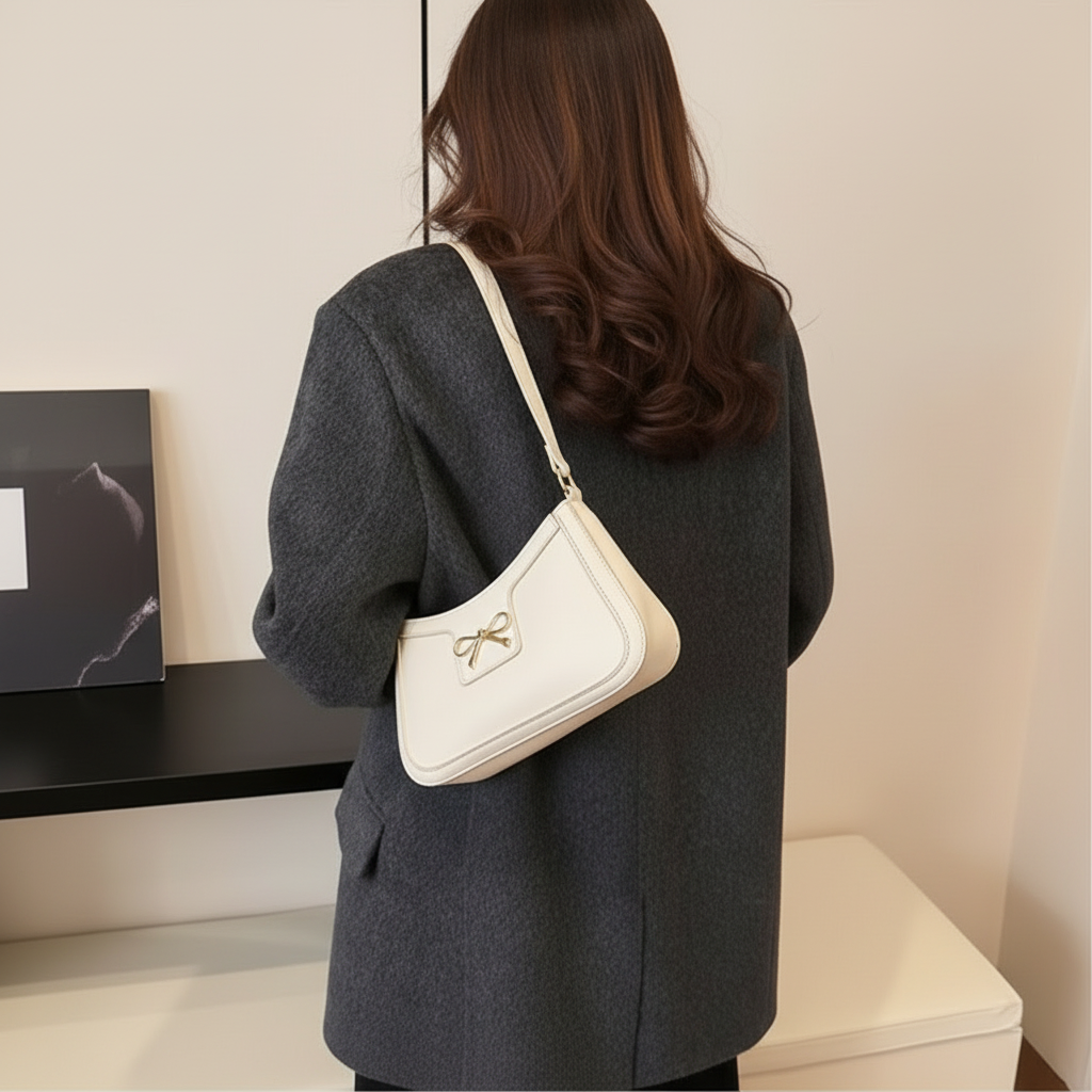 Bow Leather Shoulder Bag