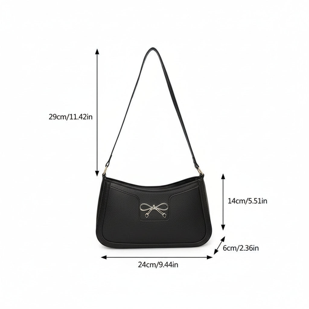 Bow Leather Shoulder Bag
