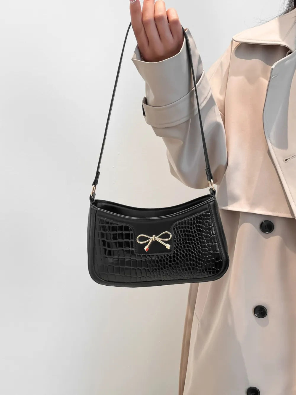 Bow Leather Shoulder Bag | Lily Bloom