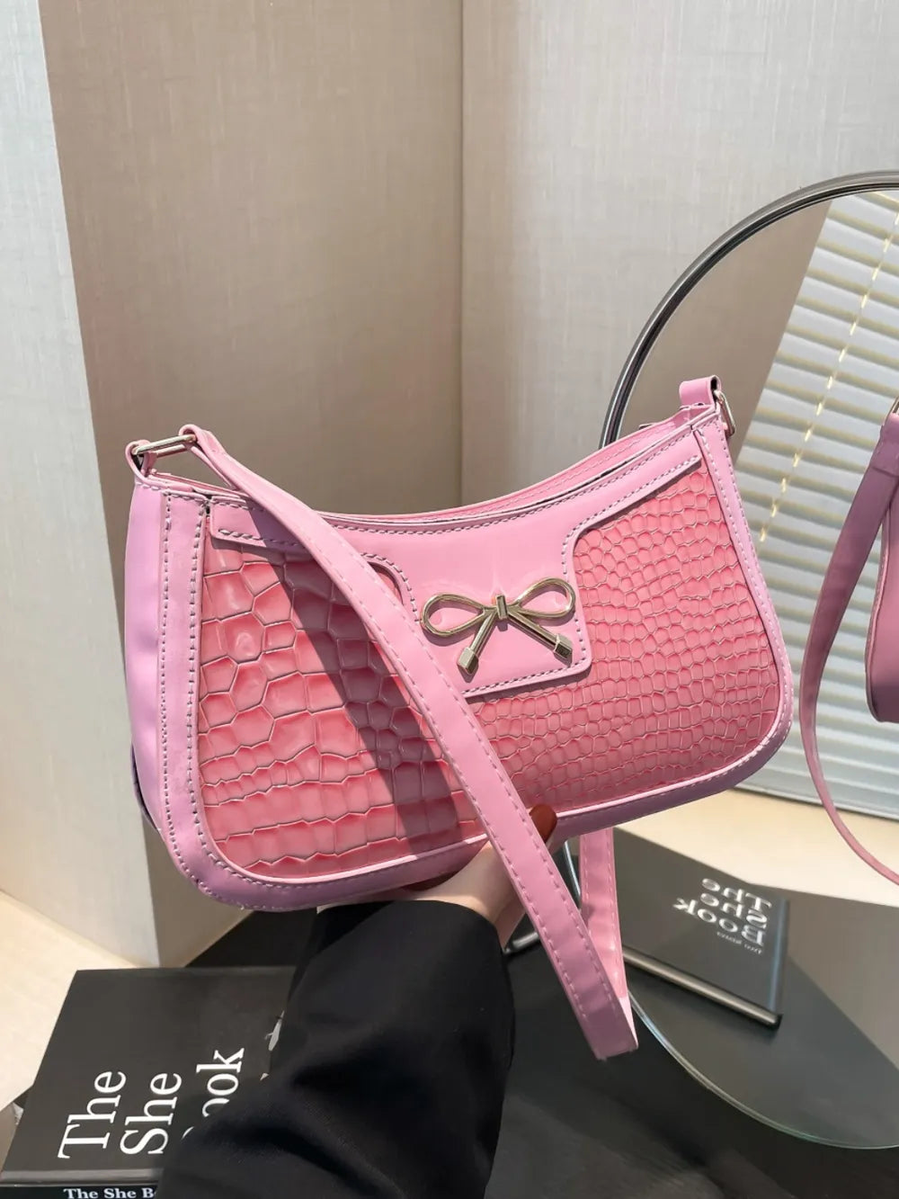 Bow Leather Shoulder Bag | Lily Bloom