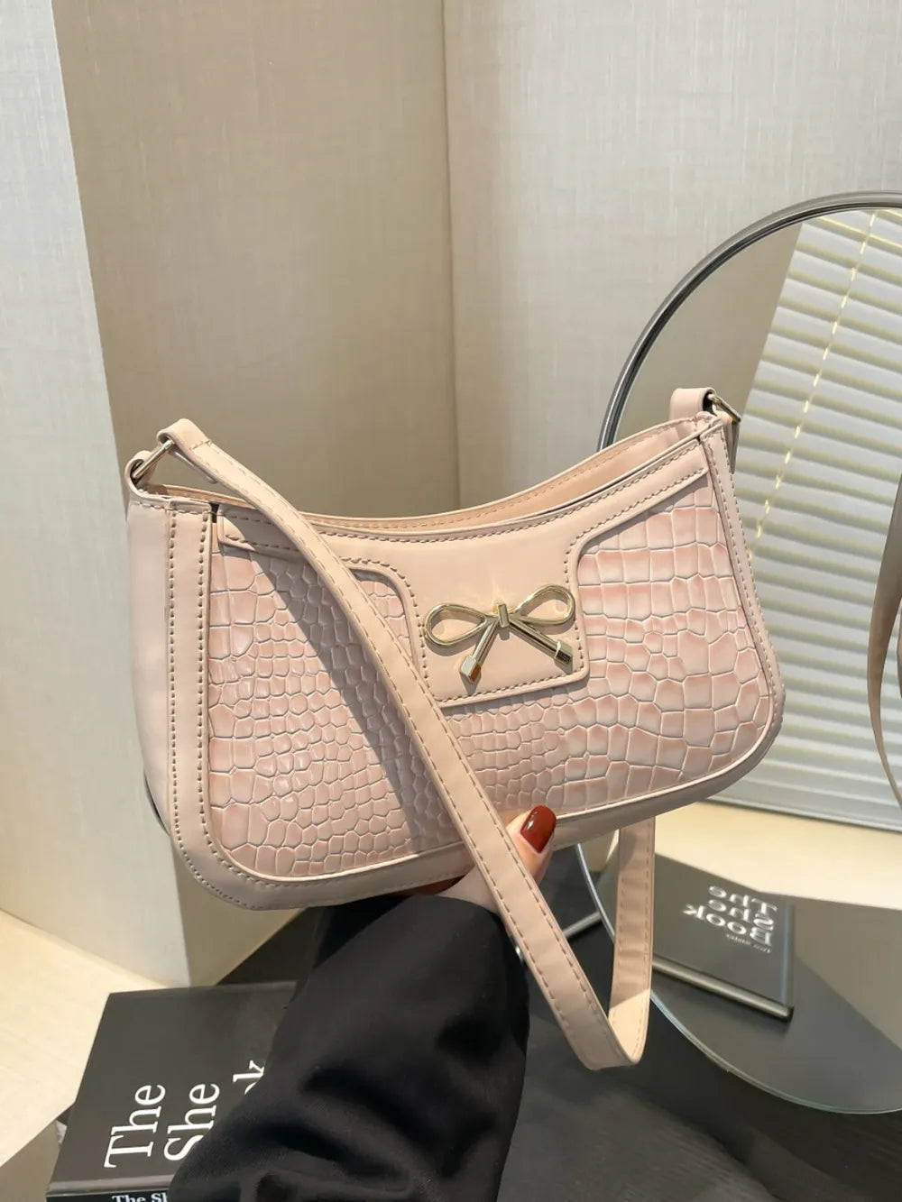 Bow Leather Shoulder Bag | Lily Bloom