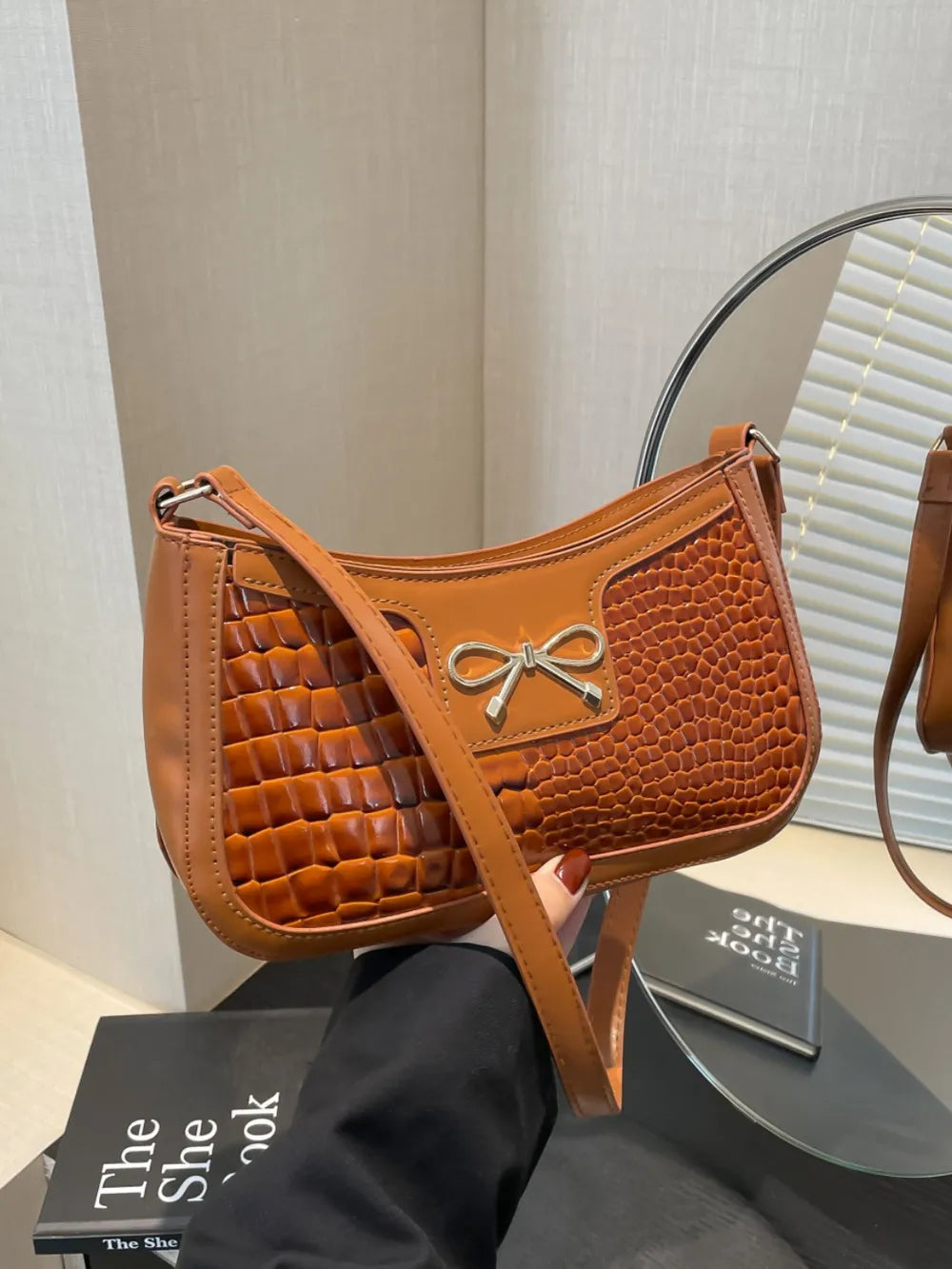 Bow Leather Shoulder Bag | Lily Bloom