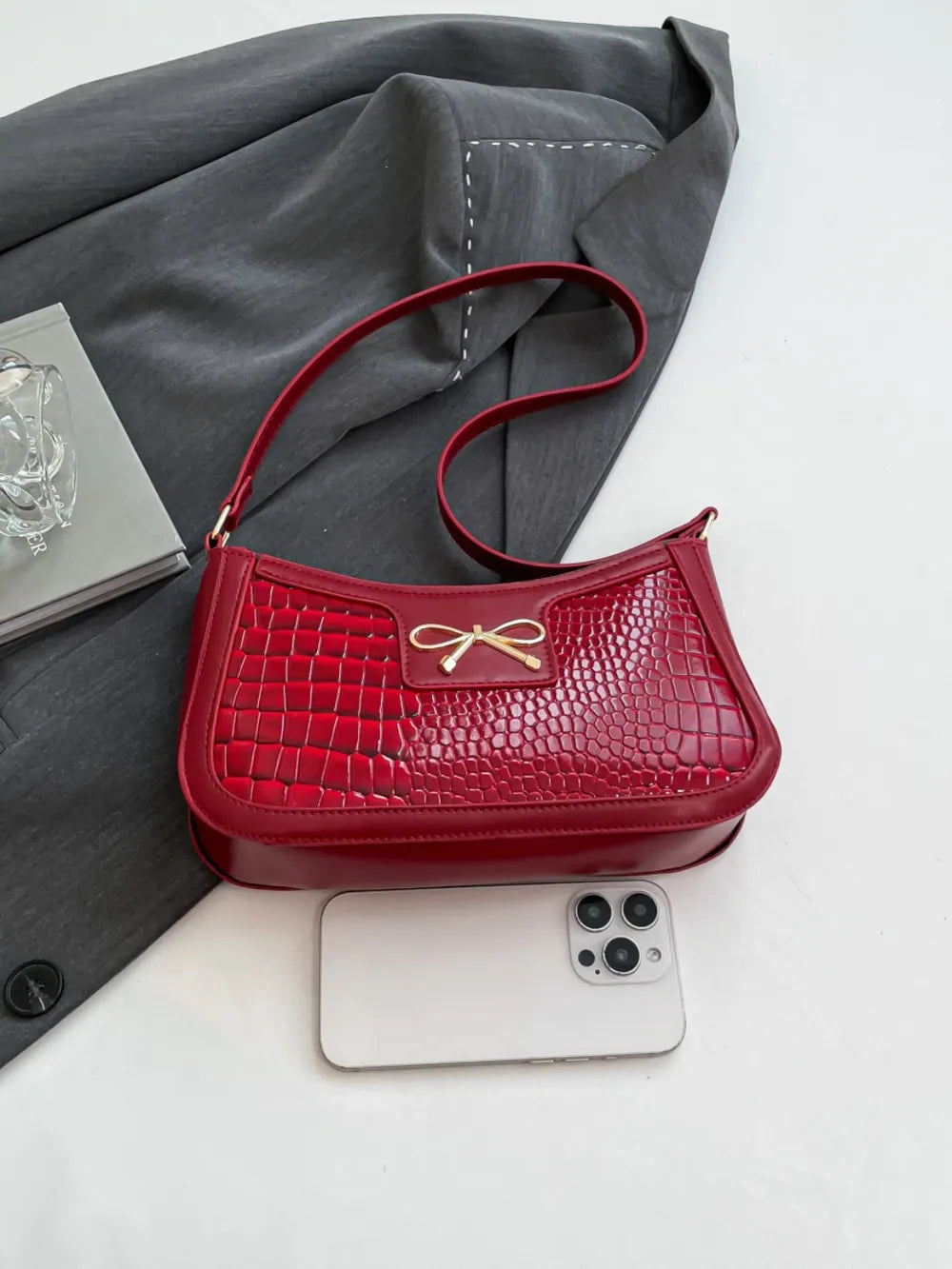 Bow Leather Shoulder Bag | Lily Bloom