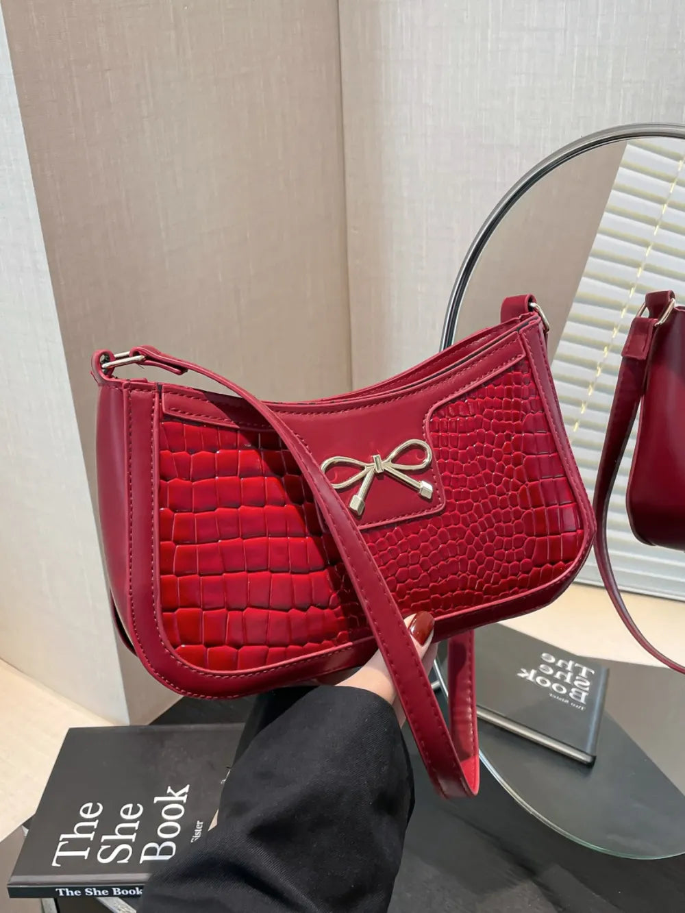 Bow Leather Shoulder Bag | Lily Bloom