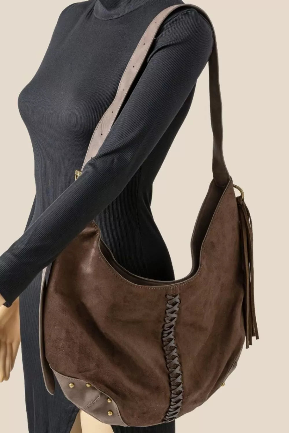 Braided Detail Hobo Shoulder Bag | Lily Bloom