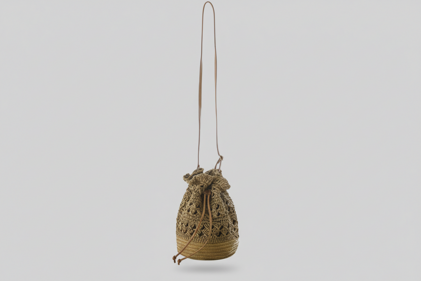 Braided Single Strap Drawstring Bag