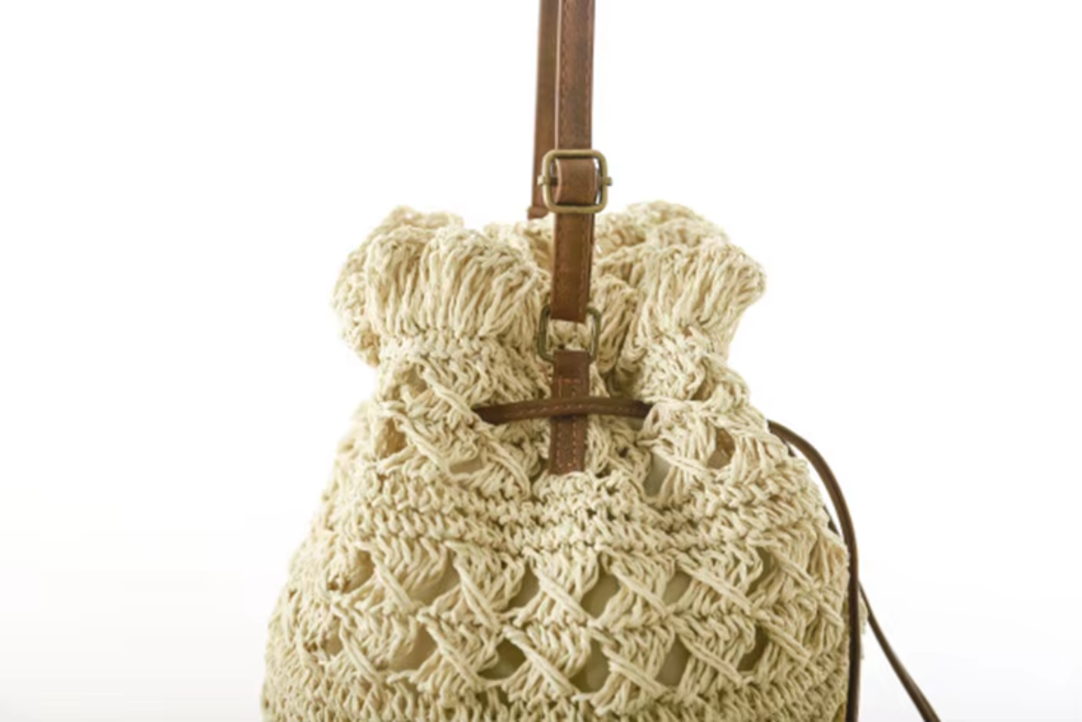 Braided Single Strap Drawstring Bag
