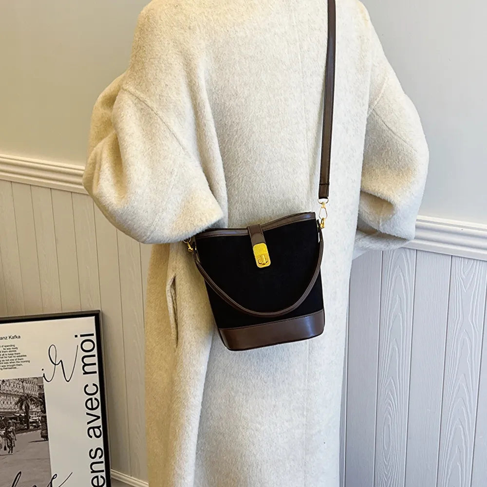 Vegan Leather Bucket Crossbody Bag | Lily Bloom