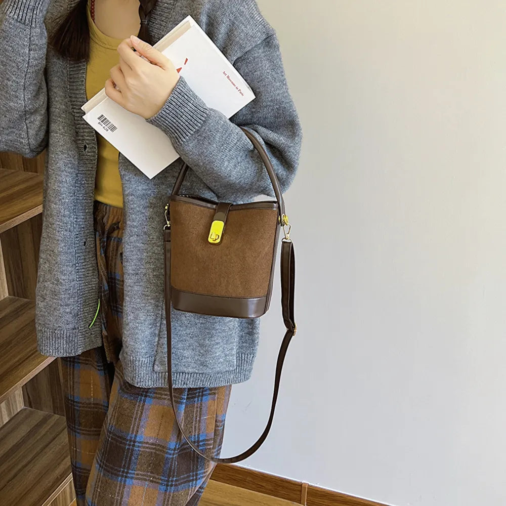 Vegan Leather Bucket Crossbody Bag | Lily Bloom