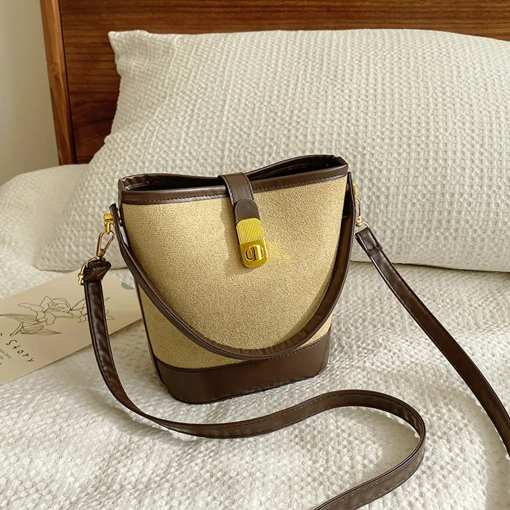 Vegan Leather Bucket Crossbody Bag | Lily Bloom