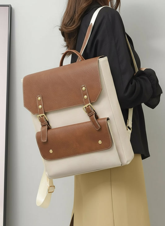 Two Tone Buckle Backpack Bag | Lily Bloom