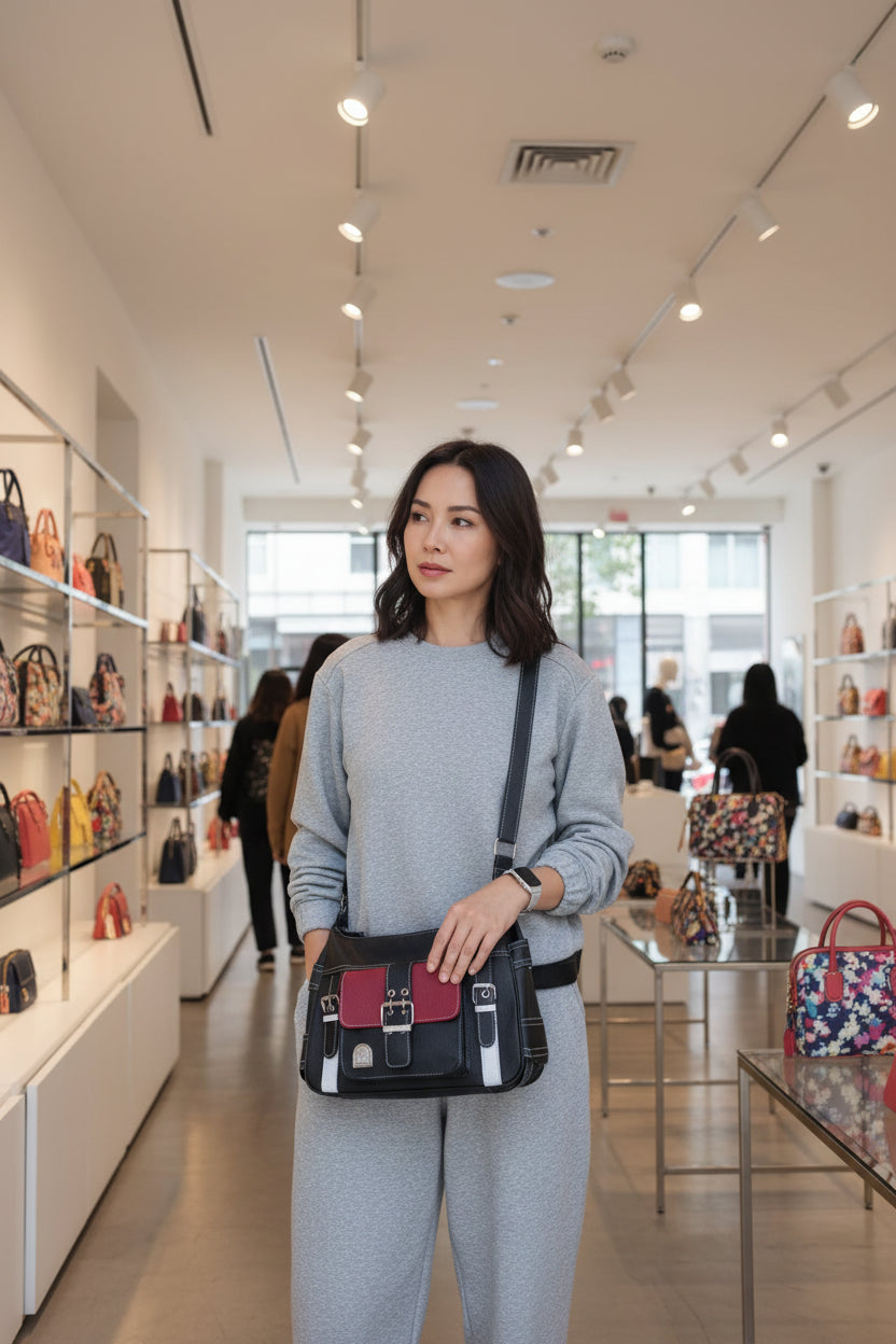 Buckle Decor Flap Crossbody Bag