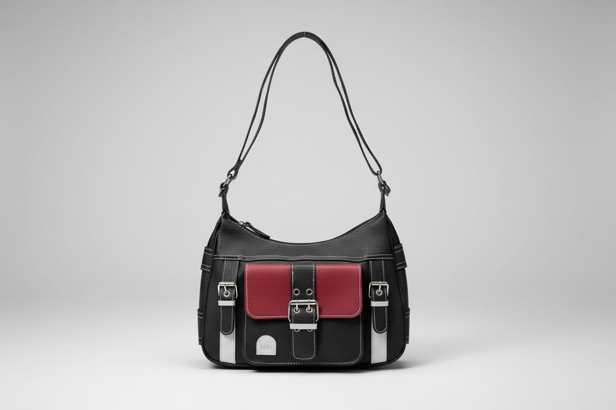 Buckle Decor Flap Crossbody Bag