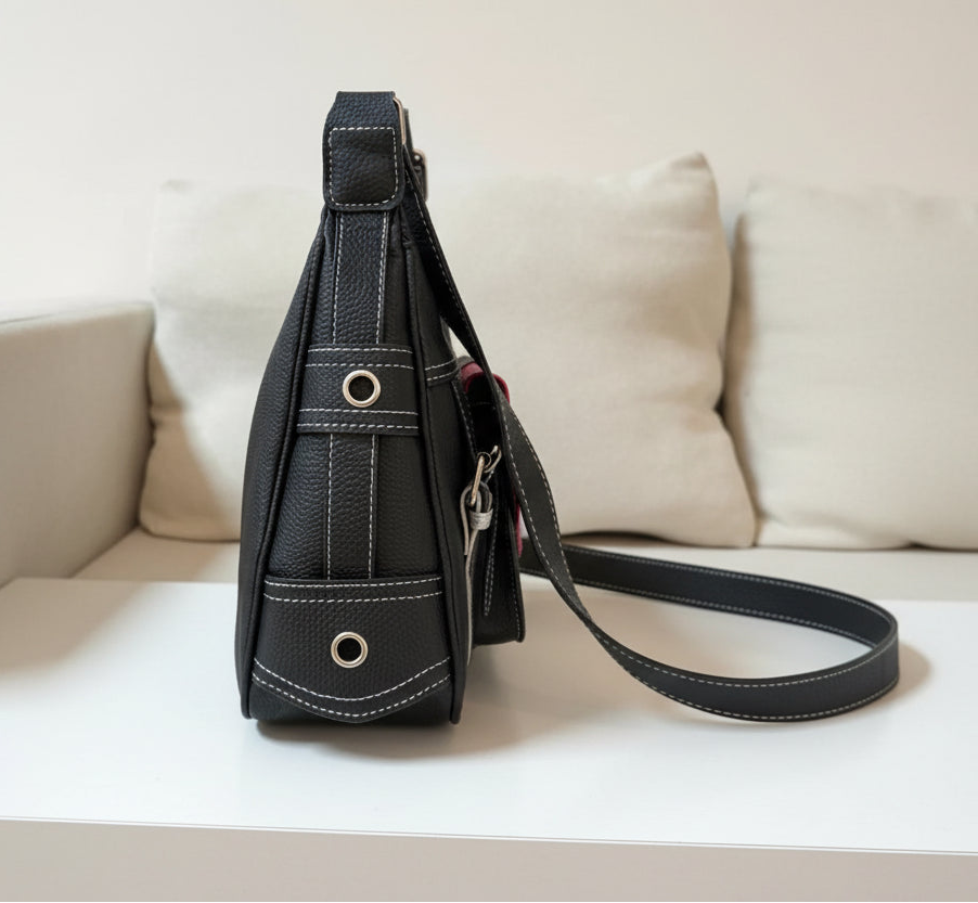 Buckle Decor Flap Crossbody Bag