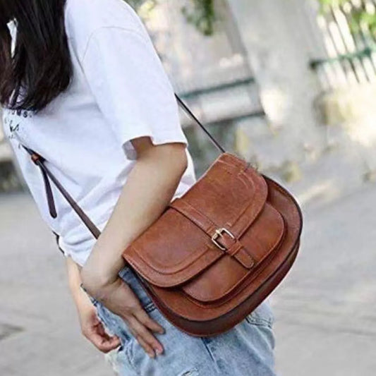 Buckle Leather Crossbody Bag