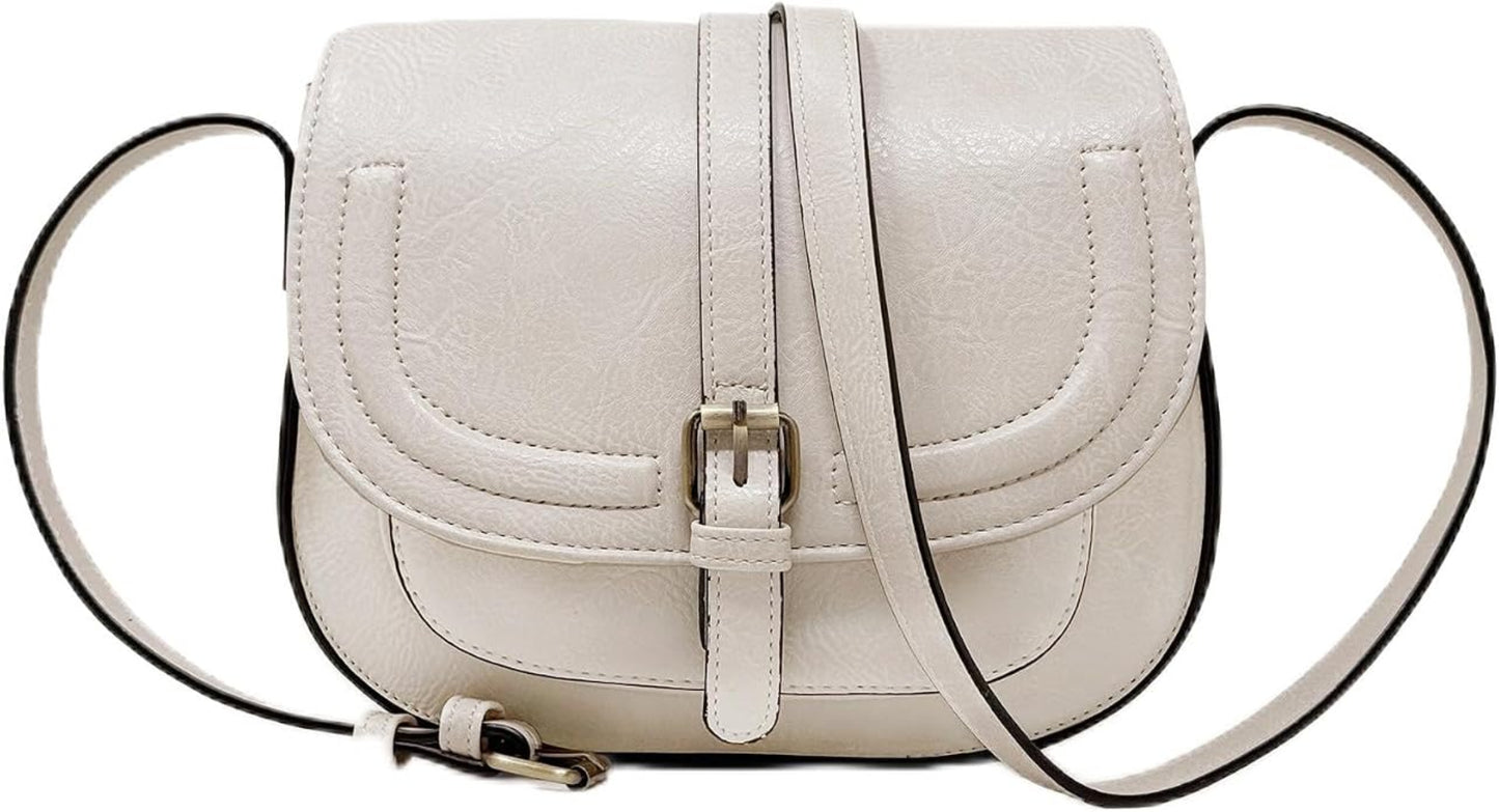 Buckle Vegan Leather Crossbody Bag