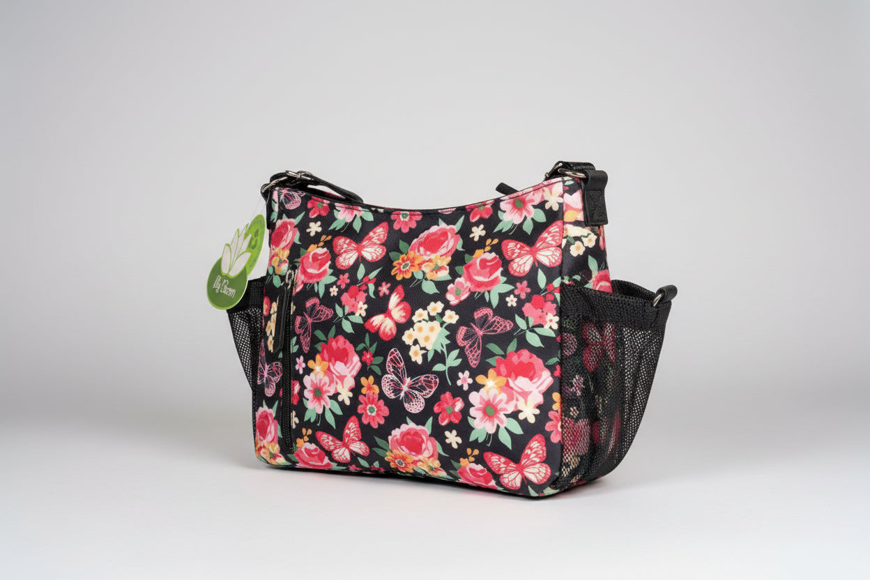 Butterfly Flower Design Purse Bag