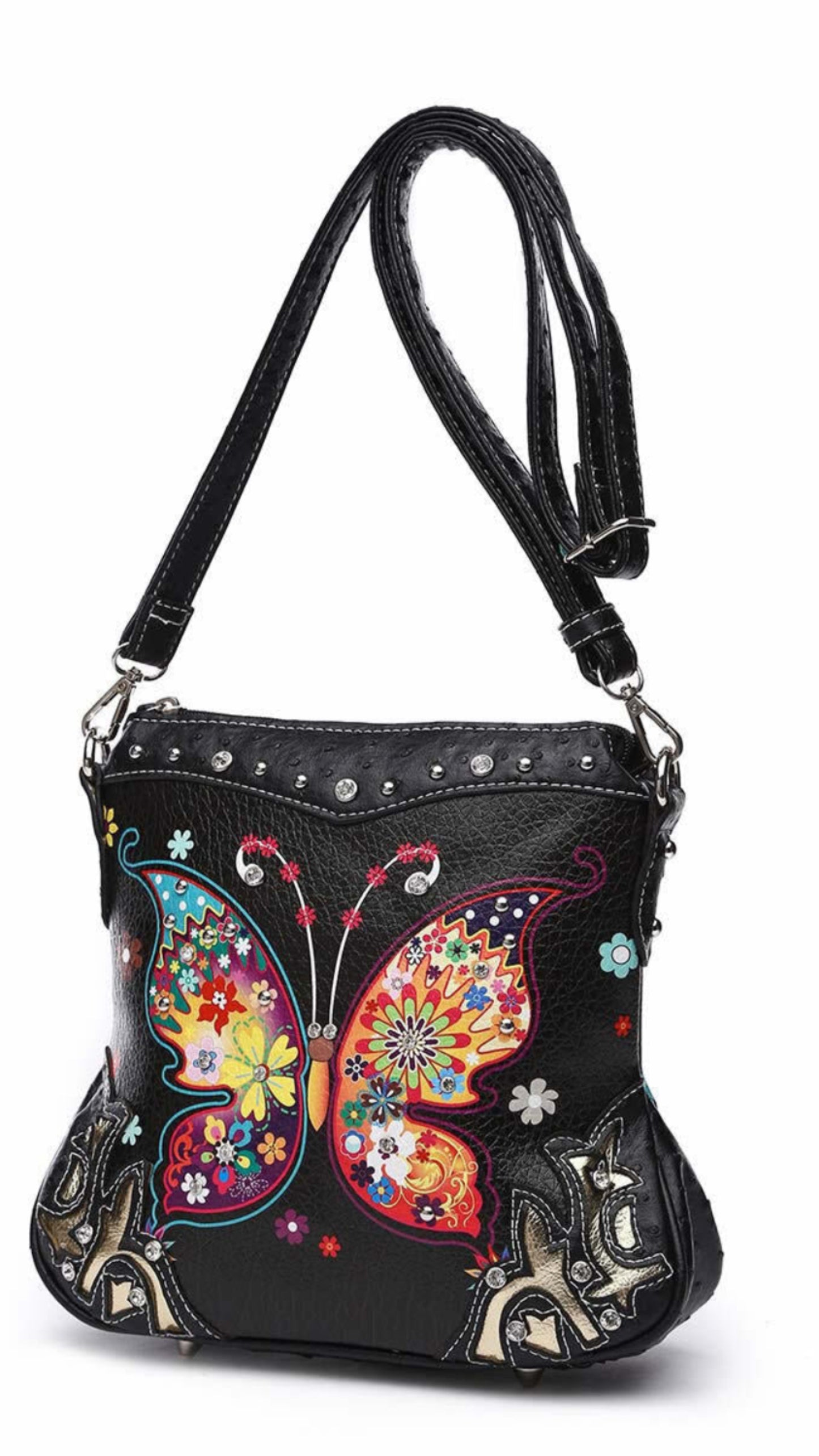 Butterfly Leather Purse Crossbody Bag with Wallet