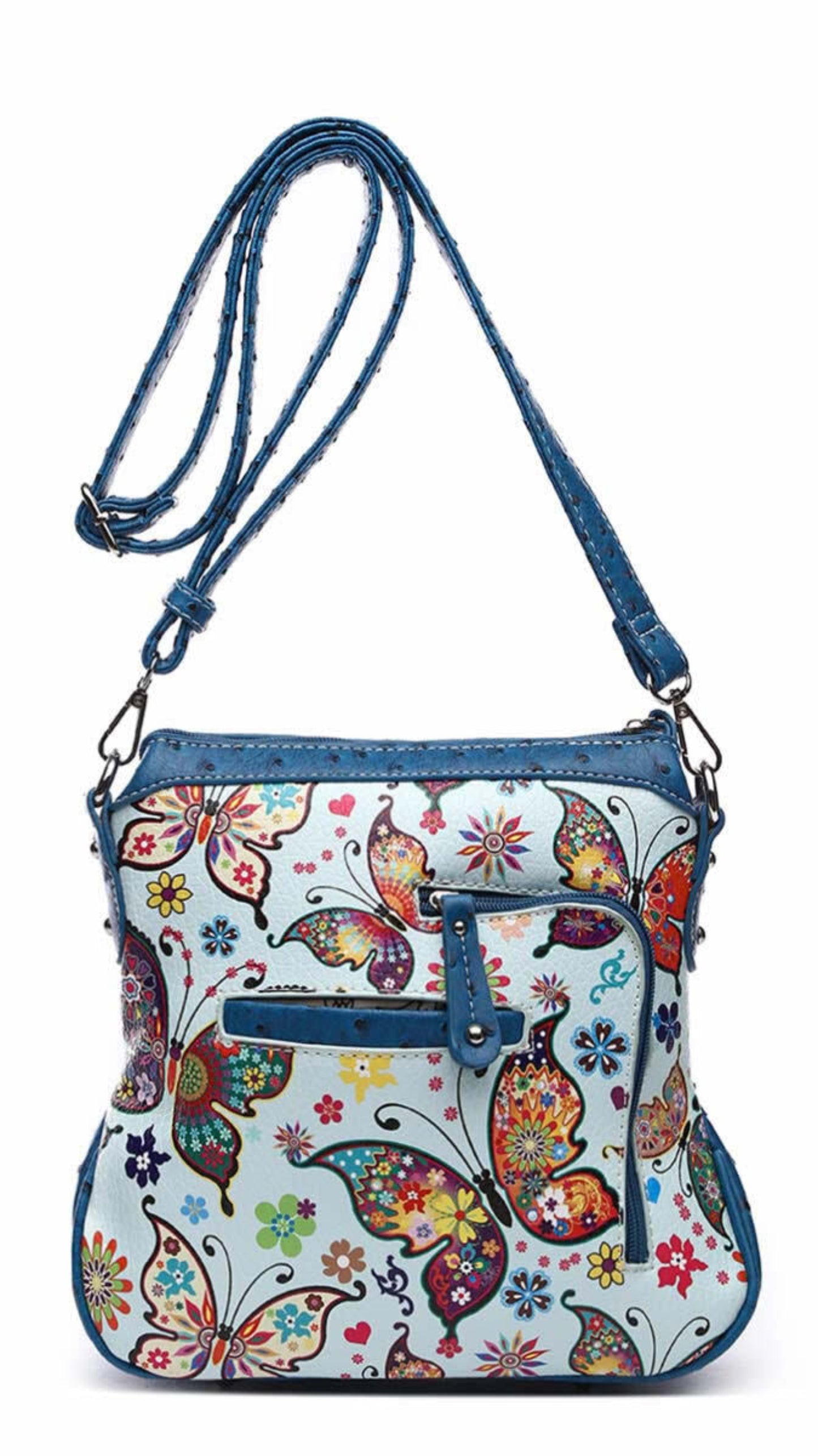 Butterfly Leather Purse Crossbody Bag with Wallet