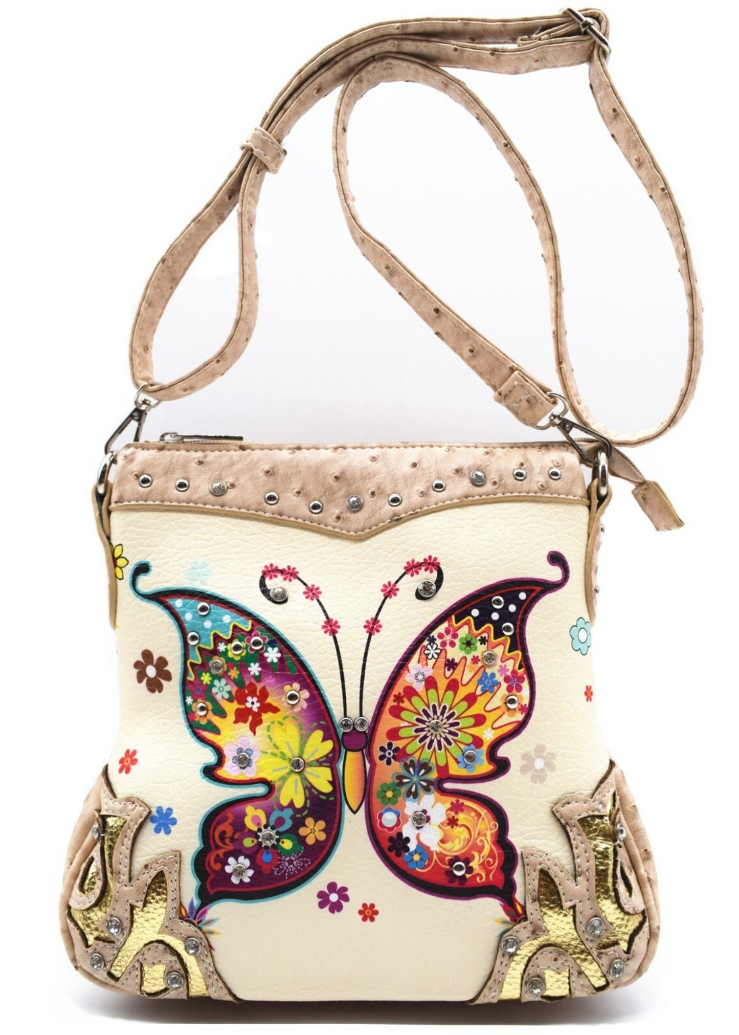 Butterfly Leather Purse Crossbody Bag with Wallet