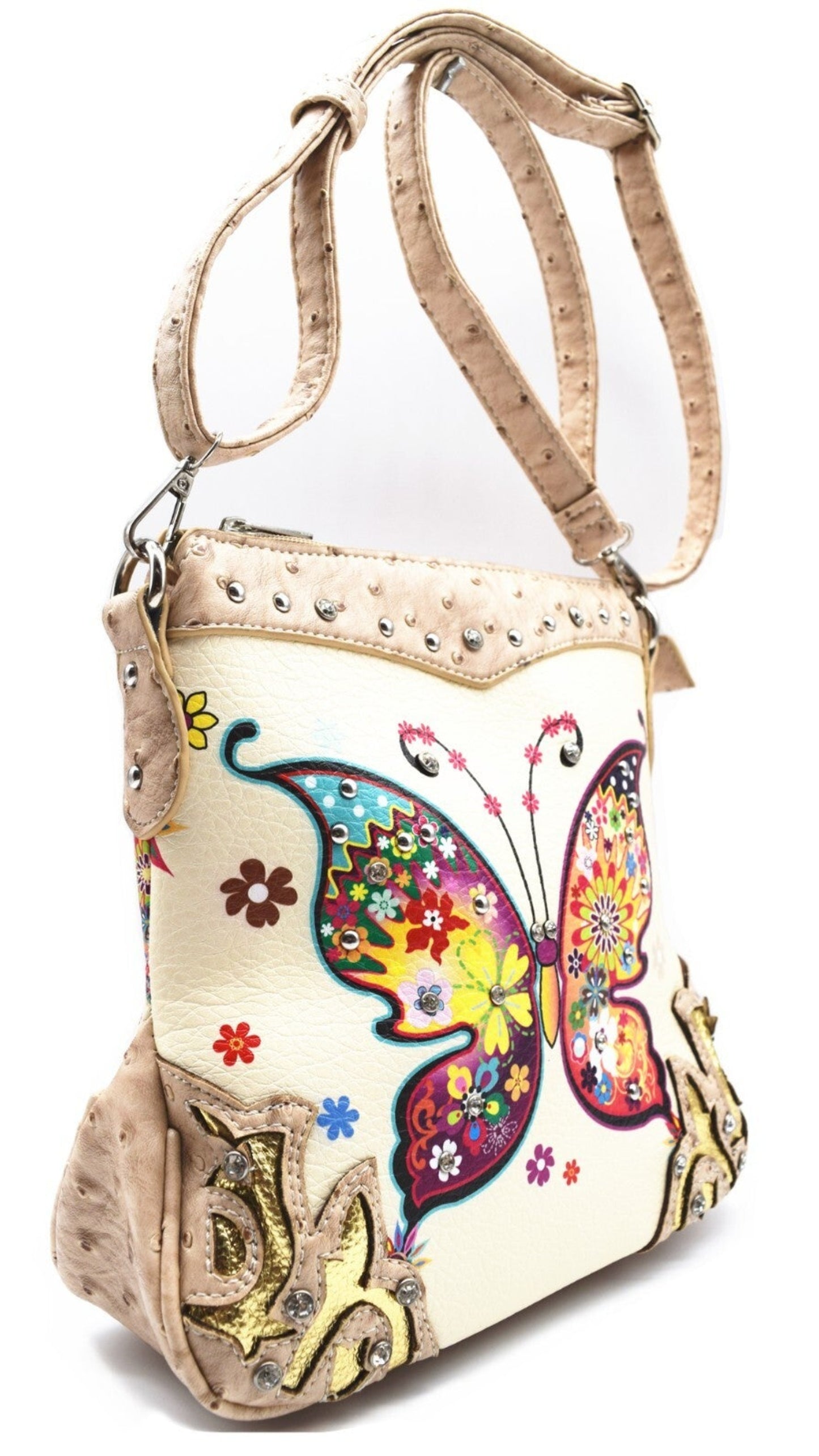 Butterfly Leather Purse Crossbody Bag with Wallet