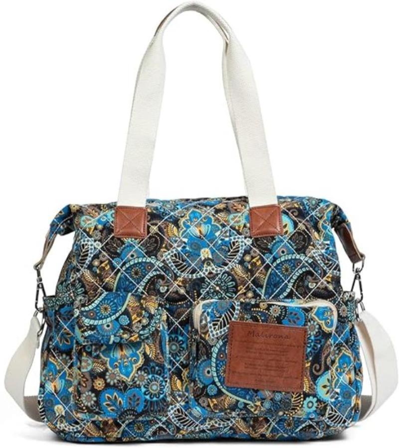 Canvas Shoulder Handbag Top Handle Satchel Crossbody Purse | Lily Bloom