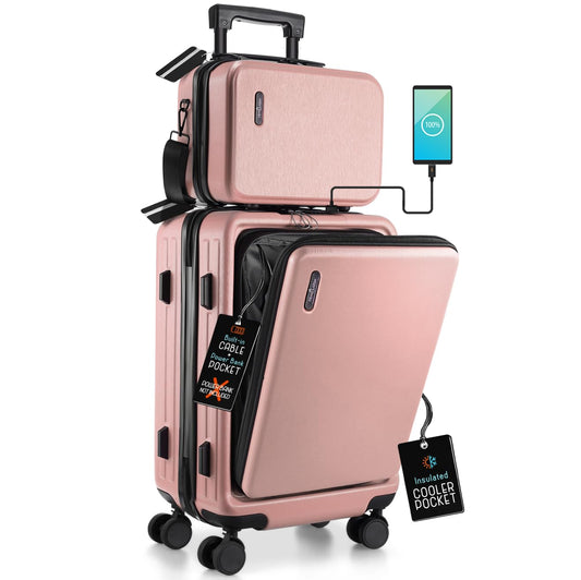 Carry On Luggage Airline Approved Carry On Suitcase with Cosmetic Case