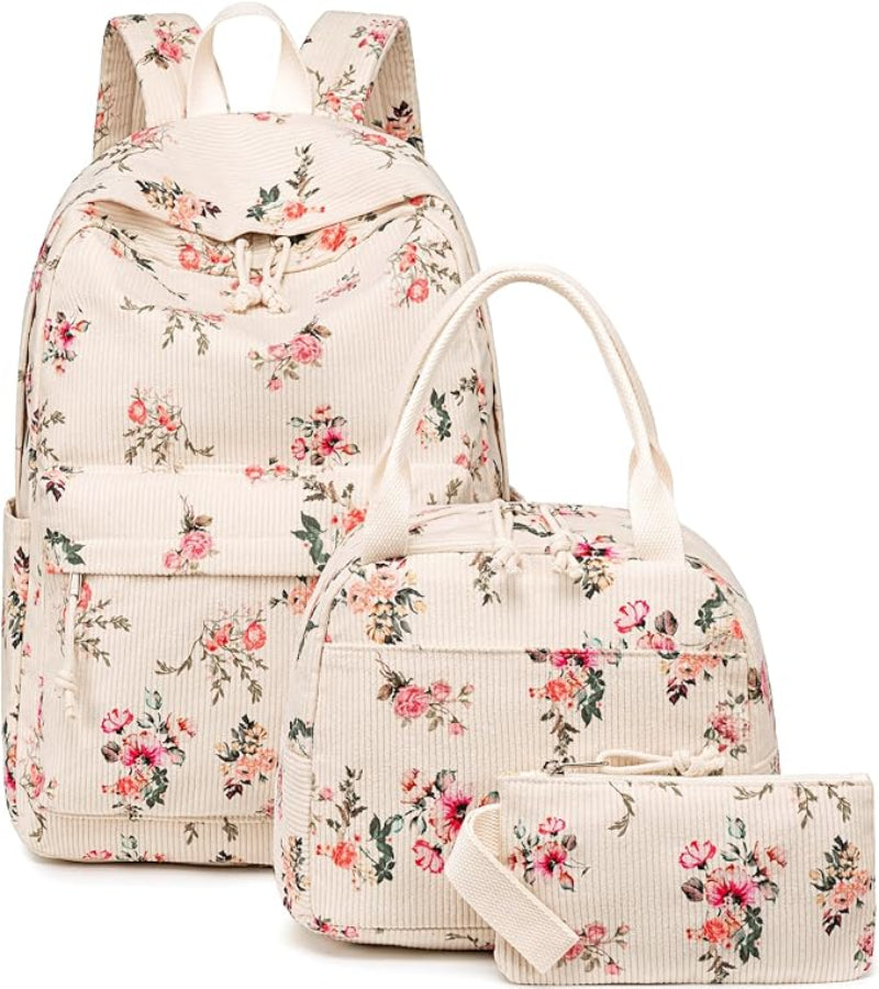 Cartoon Fruit Shoulder Backpack with Lunch Box Pencil Bag
