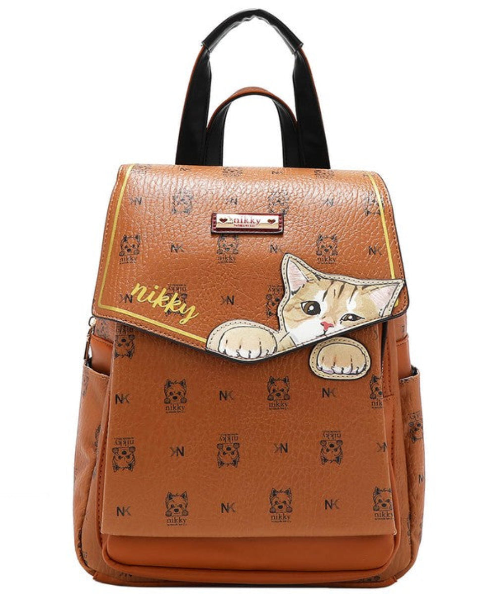 Cat Eco-Leather Convertible Backpack