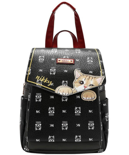 Cat Eco-Leather Convertible Backpack