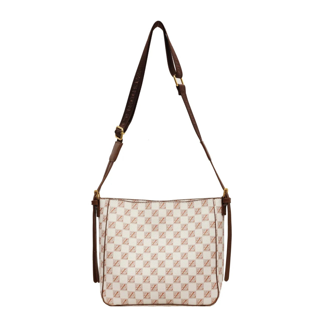 Checkered Pattern Shoulder Bag with Adjustable Strap | Lily Bloom