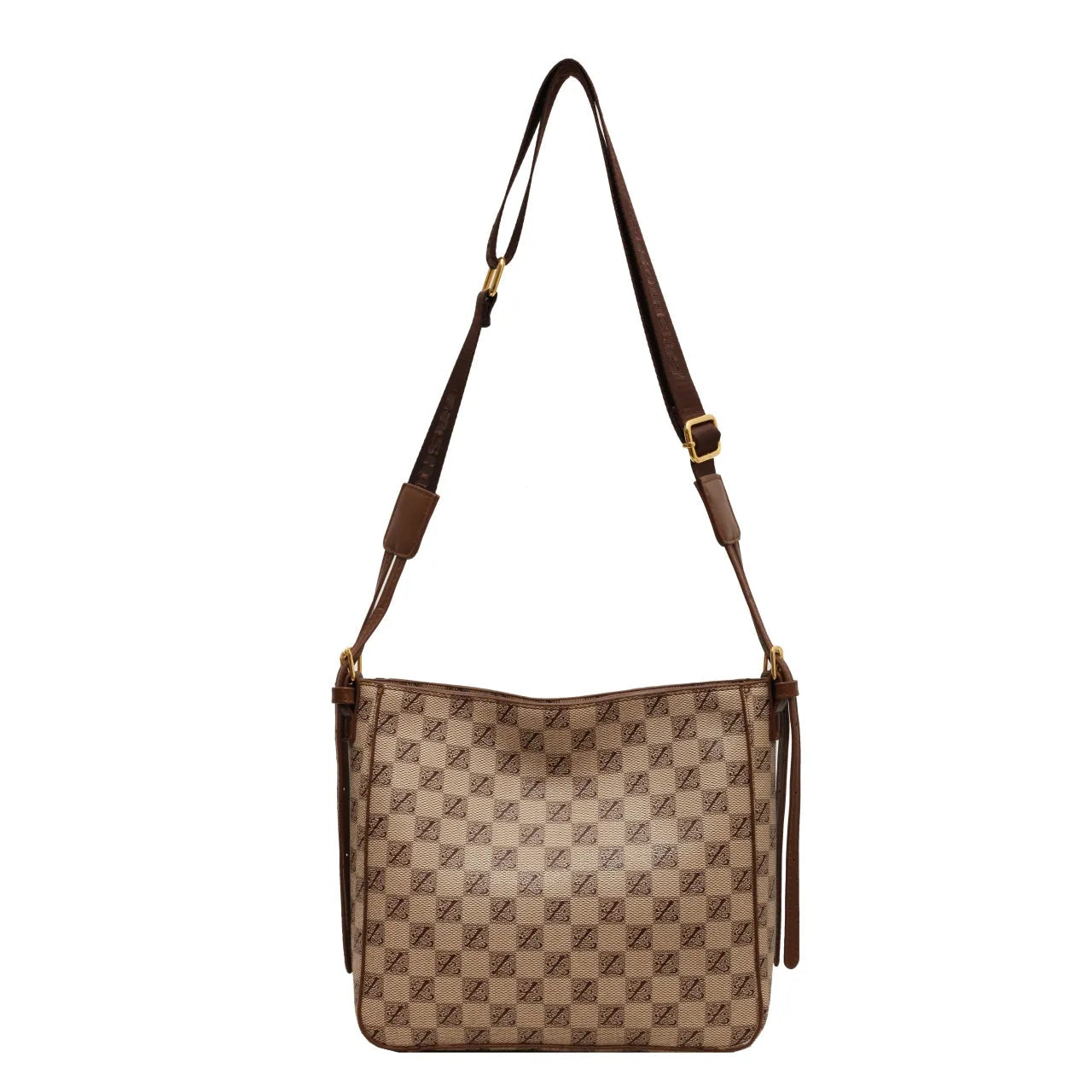 Checkered Pattern Shoulder Bag with Adjustable Strap | Lily Bloom