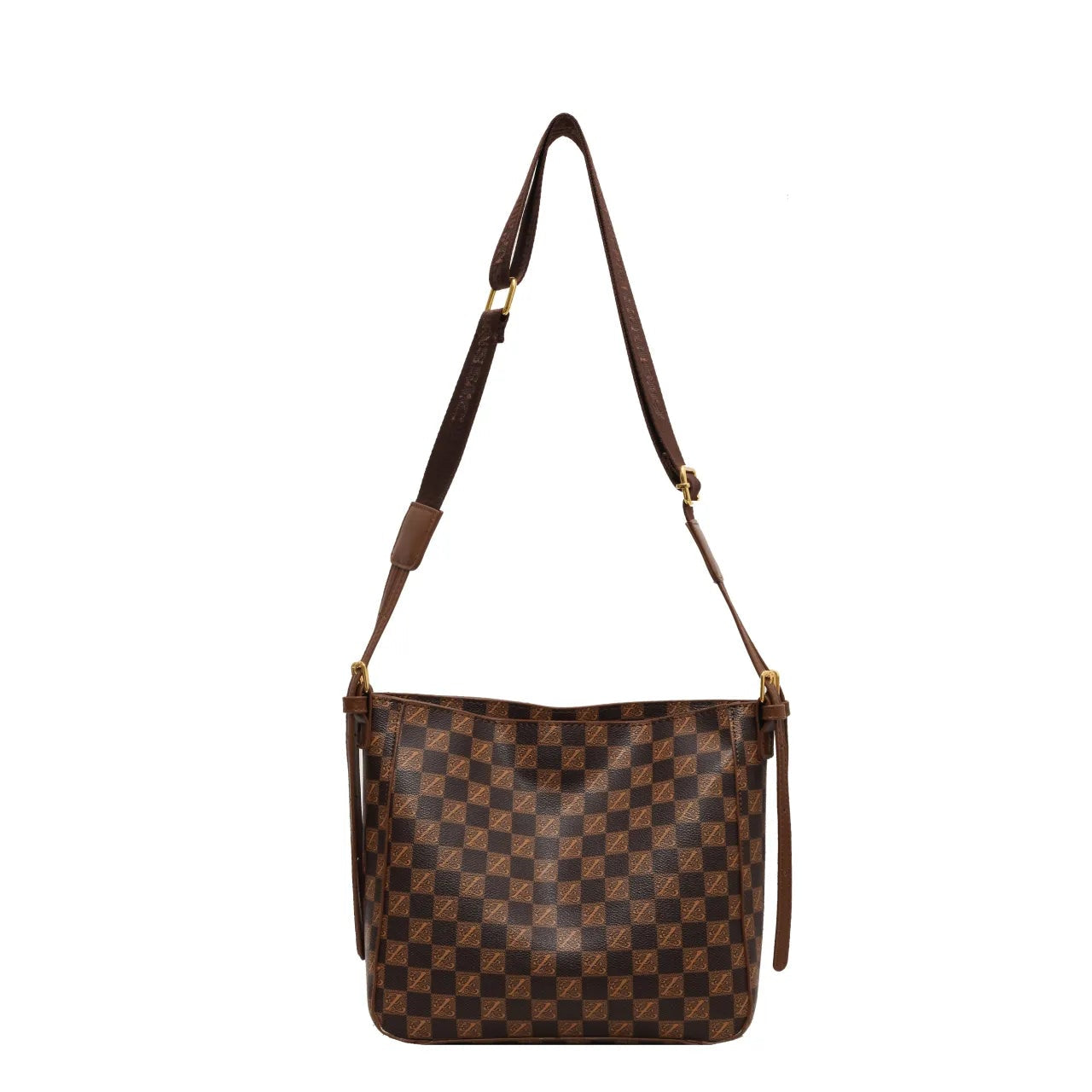 Checkered Pattern Shoulder Bag with Adjustable Strap | Lily Bloom