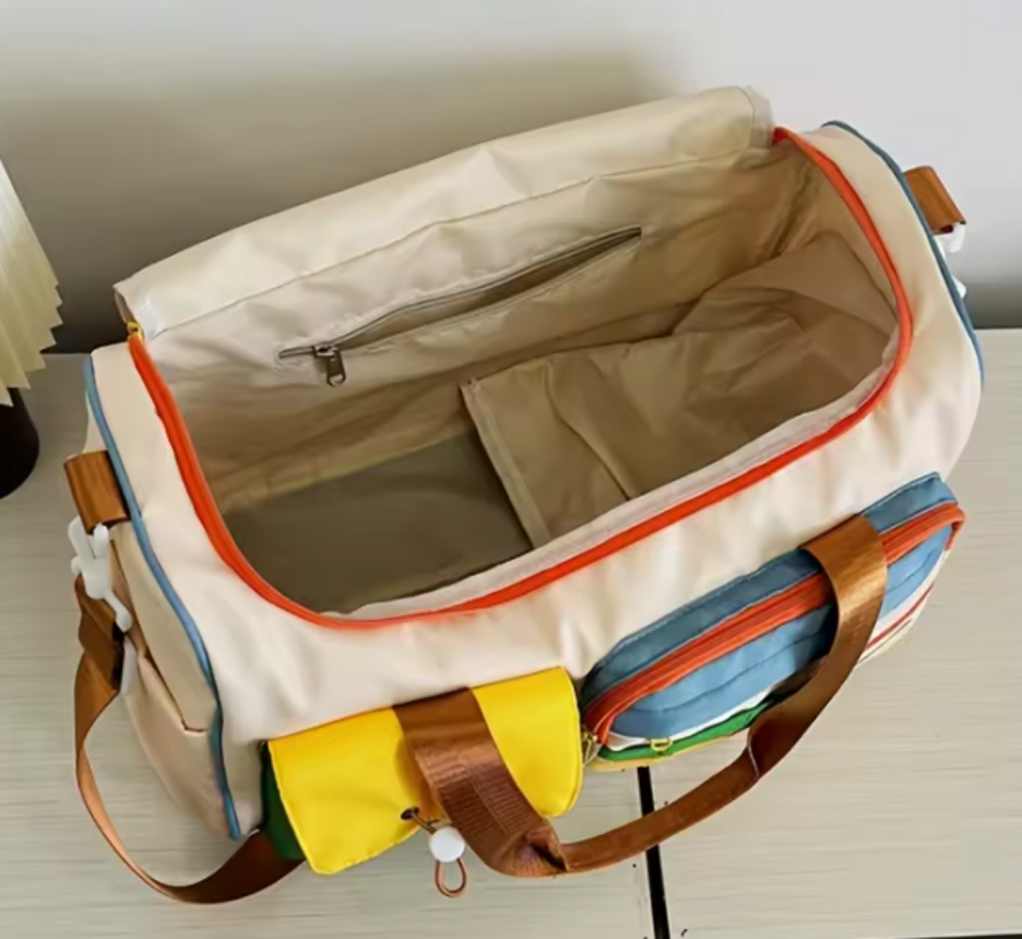 Color Block Multi - Pockets Travel Bag - Lily Bloom