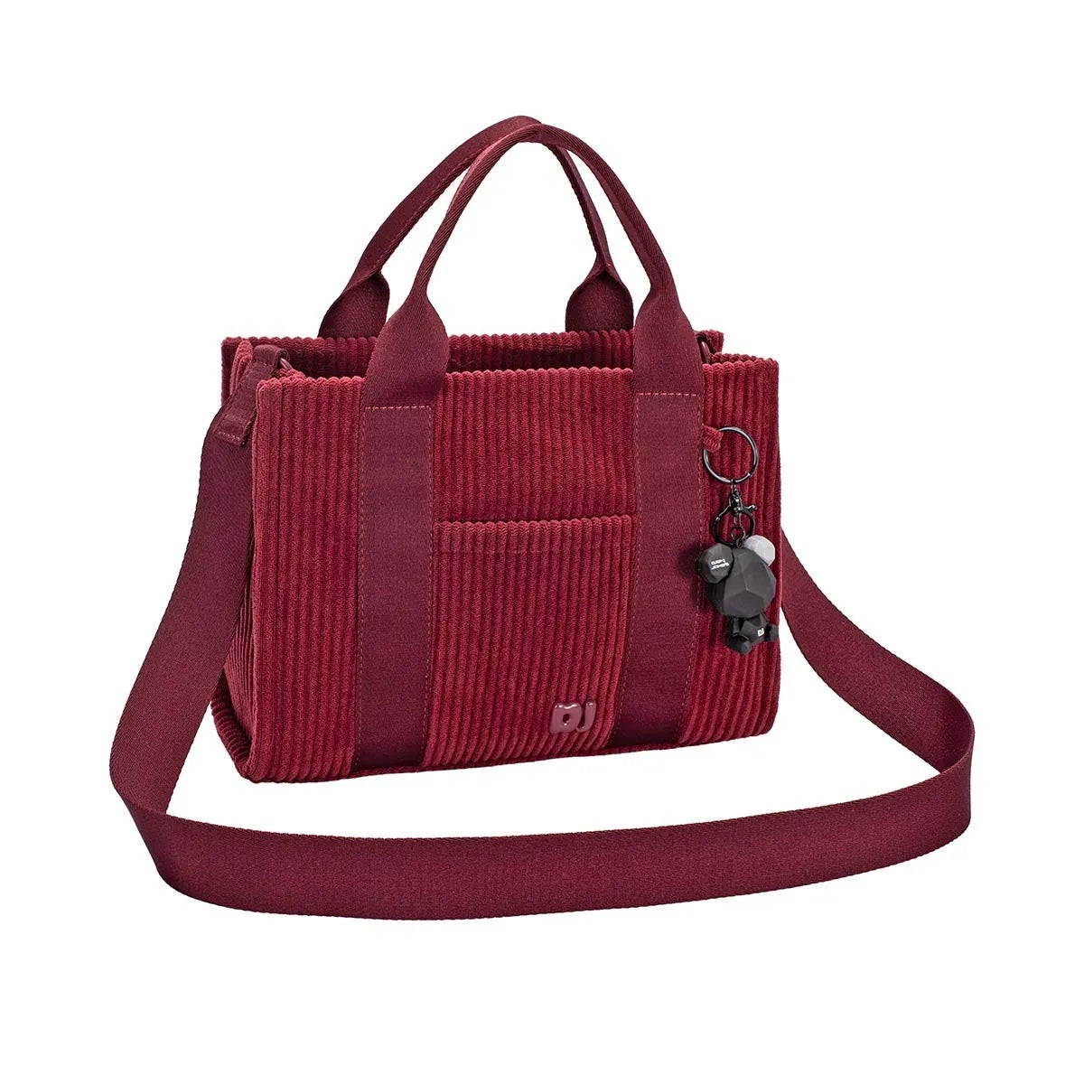 Corduroy Handbag Bag with Charm Details | Lily Bloom