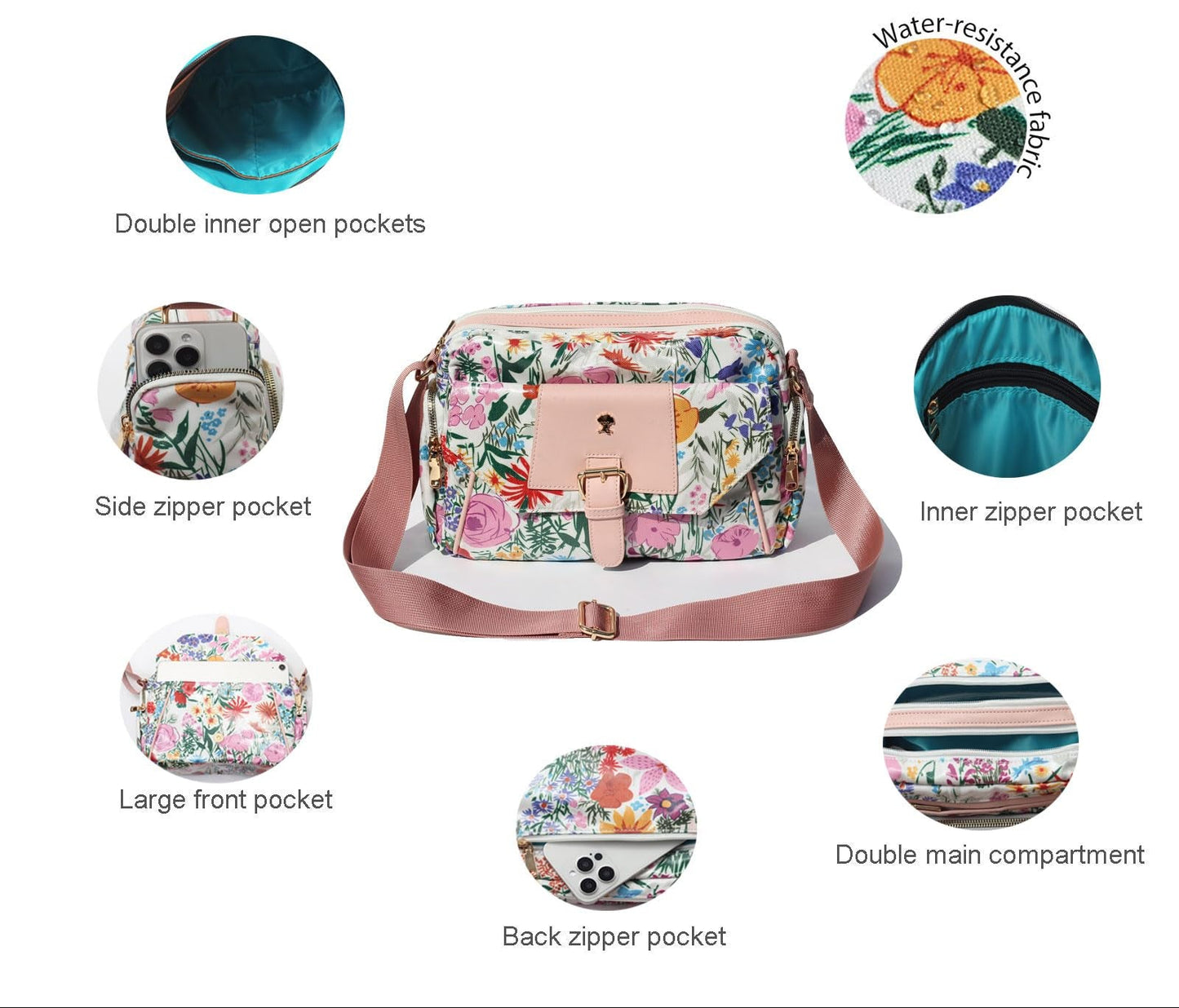 Crossbody Bag with 2 Detachable Straps | Lily Bloom