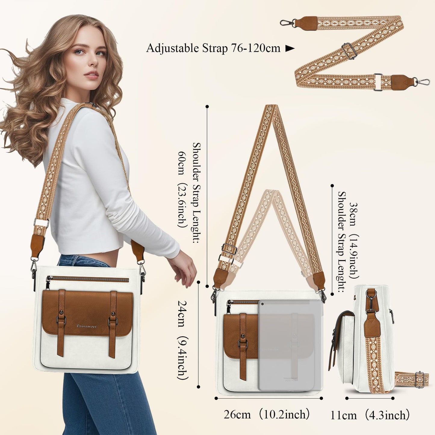 Waterproof Leather Crossbody Lightweight Shoulder Handbag | Lily Bloom
